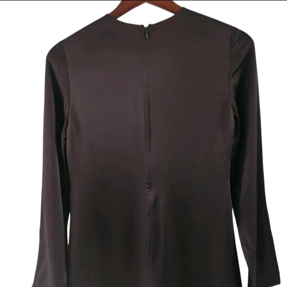 Banana Republic Black Abril Silk Mini Dress Slit Sleeves Womens Size XXS NEW - Picture 8 of 11